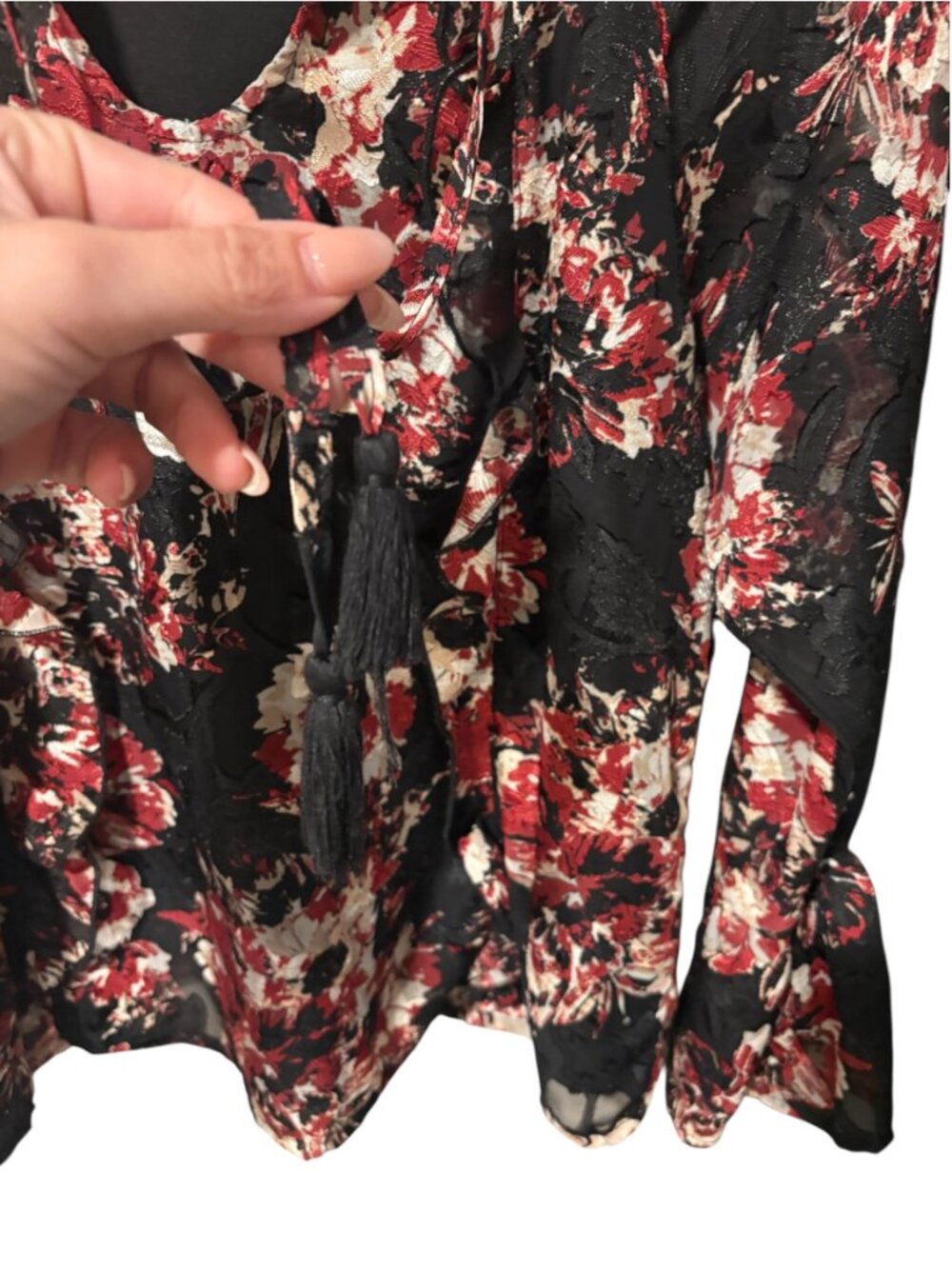 Frye Floral Bell Sleeve Blouse - Picture 4 of 7